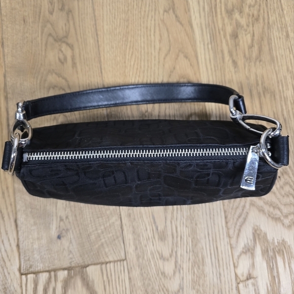 Vintage Y2k Express Black Mini Shoulder Bag With Silver Hardware And E Logo - Picture 8 of 13